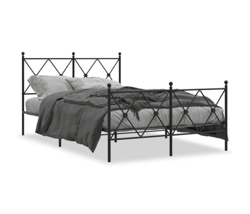 Estructura cama sin colchón con estribo metal negro 120x200 cm