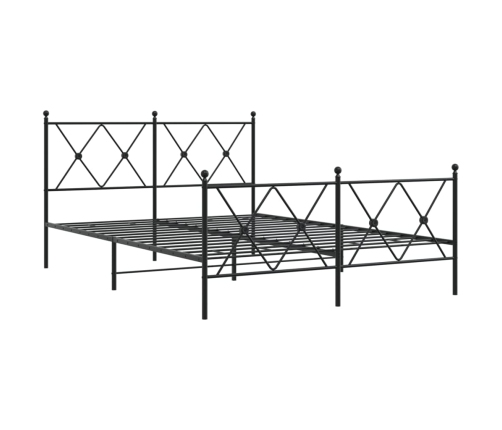 Estructura cama sin colchón con estribo metal negro 137x190 cm