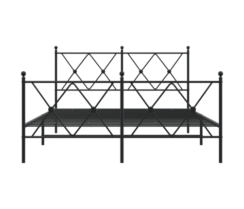 Estructura cama sin colchón con estribo metal negro 137x190 cm