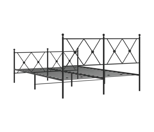 Estructura cama sin colchón con estribo metal negro 137x190 cm