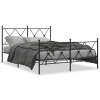 Estructura cama sin colchón con estribo metal negro 137x190 cm