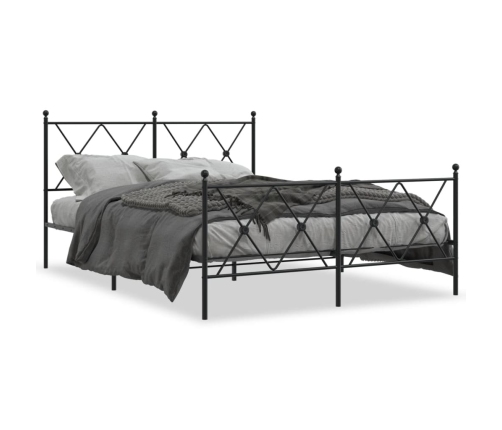 Estructura cama sin colchón con estribo metal negro 137x190 cm