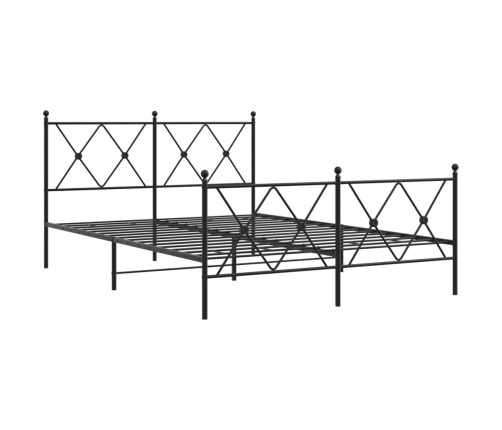 Estructura cama sin colchón con estribo metal negro 140x190 cm