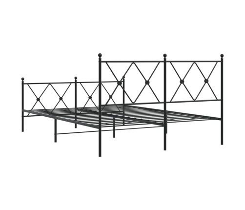 Estructura cama sin colchón con estribo metal negro 140x190 cm