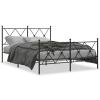 Estructura cama sin colchón con estribo metal negro 140x190 cm