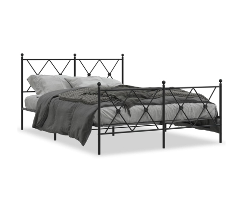 Estructura cama sin colchón con estribo metal negro 140x190 cm