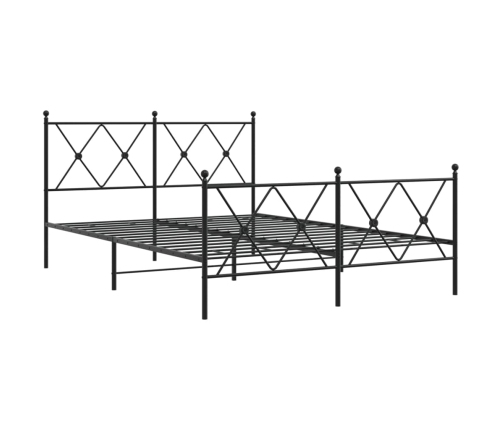 Estructura cama sin colchón con estribo metal negro 140x200 cm