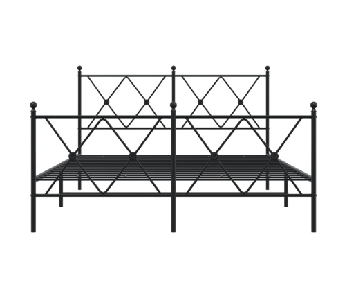 Estructura cama sin colchón con estribo metal negro 140x200 cm