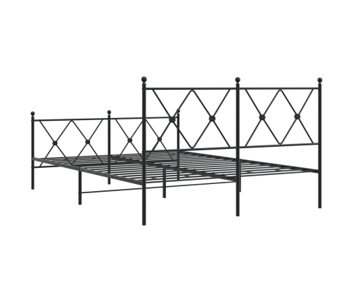 Estructura cama sin colchón con estribo metal negro 140x200 cm