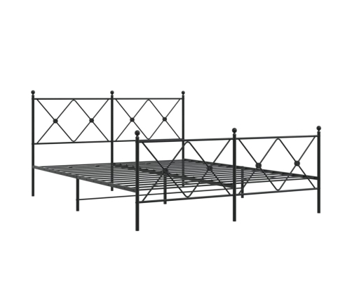 Estructura cama sin colchón con estribo metal negro 160x200 cm