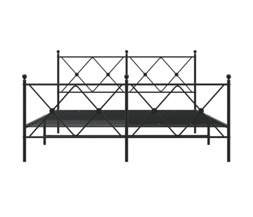 Estructura cama sin colchón con estribo metal negro 160x200 cm