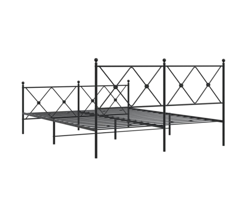 Estructura cama sin colchón con estribo metal negro 160x200 cm