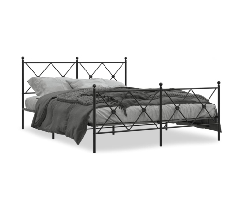 Estructura cama sin colchón con estribo metal negro 160x200 cm