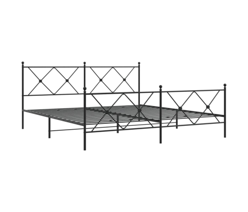 Estructura cama sin colchón con estribo metal negro 183x213 cm