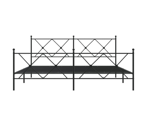 Estructura cama sin colchón con estribo metal negro 183x213 cm