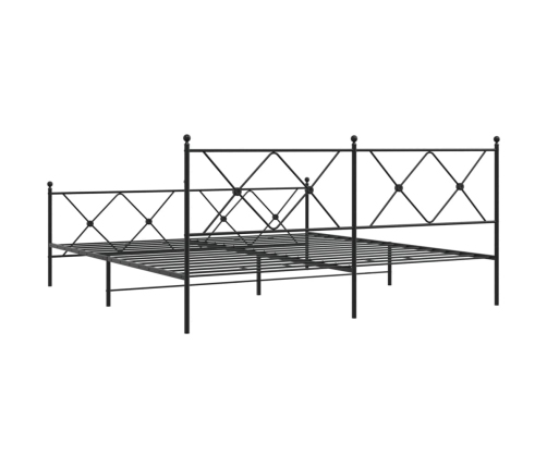 Estructura cama sin colchón con estribo metal negro 183x213 cm