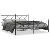 Estructura cama sin colchón con estribo metal negro 183x213 cm