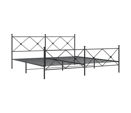 Estructura cama sin colchón con estribo metal negro 193x203 cm