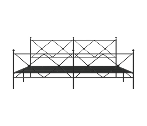 Estructura cama sin colchón con estribo metal negro 193x203 cm