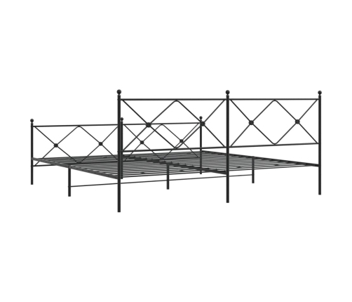 Estructura cama sin colchón con estribo metal negro 193x203 cm