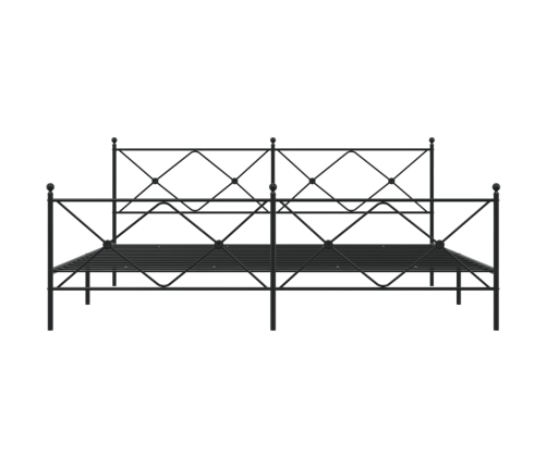 Estructura cama sin colchón con estribo metal negro 200x200 cm