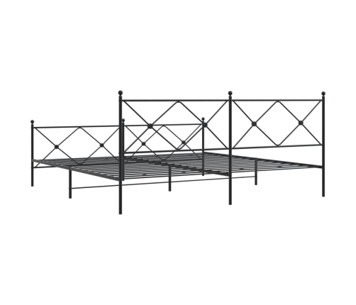 Estructura cama sin colchón con estribo metal negro 200x200 cm