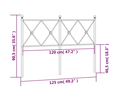 Cabecero de metal negro 120 cm