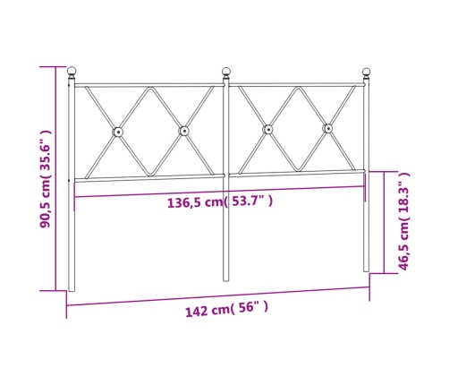 Cabecero de metal negro 137 cm