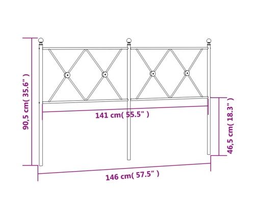 Cabecero de metal negro 140 cm