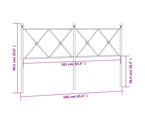 Cabecero de metal negro 160 cm