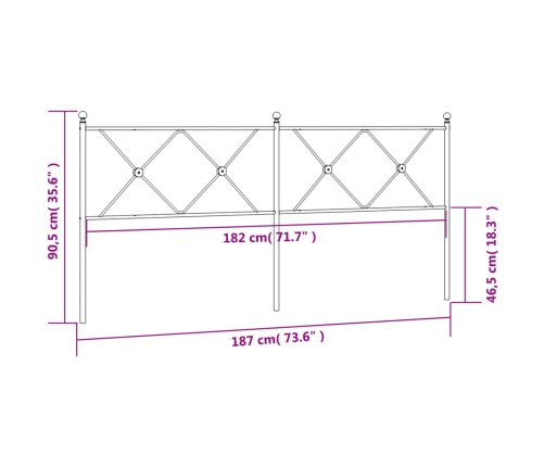 Cabecero de metal negro 180 cm