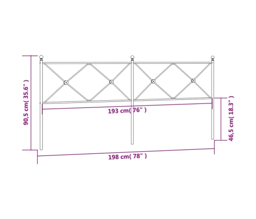 Cabecero de metal negro 193 cm