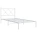 Estructura cama sin colchón con cabecero metal blanco 90x200 cm