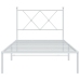 Estructura cama sin colchón con cabecero metal blanco 90x200 cm