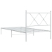 Estructura cama sin colchón con cabecero metal blanco 90x200 cm