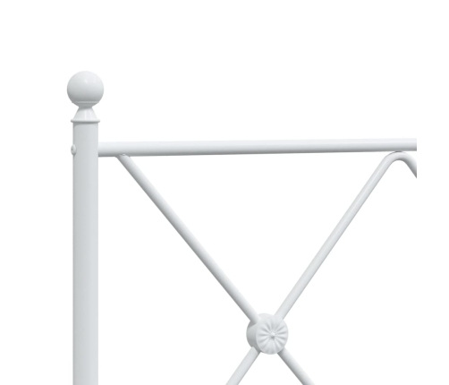 Estructura cama sin colchón con cabecero metal blanco 90x200 cm