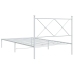 Estructura cama sin colchón con cabecero metal blanco 100x190cm