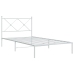 Estructura cama sin colchón con cabecero metal blanco 100x200cm