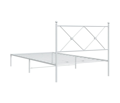 Estructura cama sin colchón con cabecero metal blanco 100x200cm