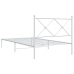 Estructura cama sin colchón con cabecero metal blanco 100x200cm