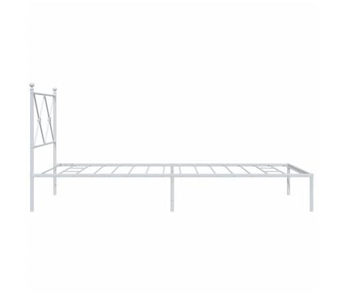 Estructura cama sin colchón con cabecero metal blanco 107x203cm