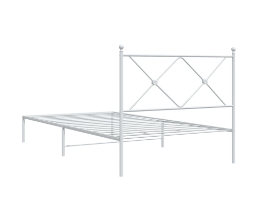 Estructura cama sin colchón con cabecero metal blanco 107x203cm