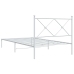 Estructura cama sin colchón con cabecero metal blanco 107x203cm