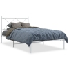 Estructura cama sin colchón con cabecero metal blanco 107x203cm