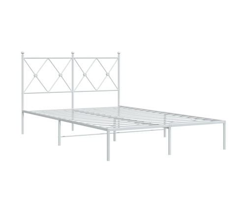 Estructura cama sin colchón con cabecero metal blanco 120x190cm