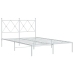 Estructura cama sin colchón con cabecero metal blanco 120x190cm