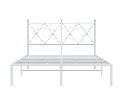 Estructura cama sin colchón con cabecero metal blanco 120x190cm