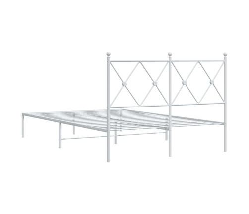 Estructura cama sin colchón con cabecero metal blanco 120x190cm