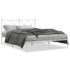 Estructura cama sin colchón con cabecero metal blanco 140x190cm