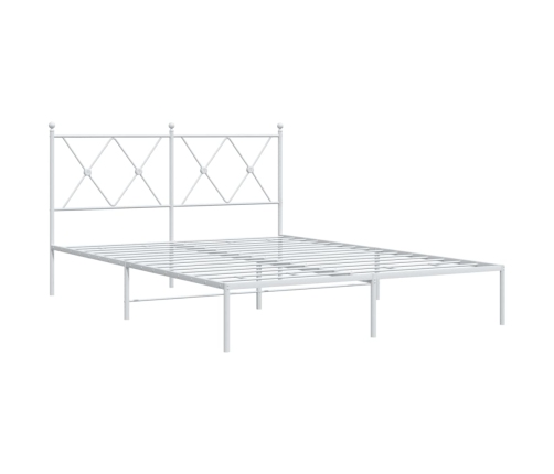 Estructura cama sin colchón con cabecero metal blanco 140x200cm